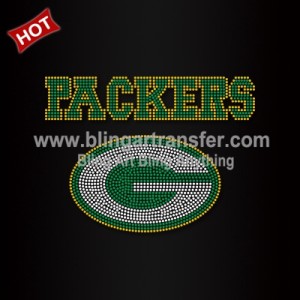 Wholesale Custom Bling Green Bay Packers rhinestone iron on Transfer From  m.