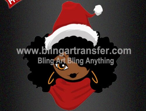 Afro Girl with Santa Hat