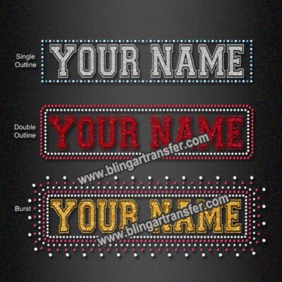 Custom Name Iron on Rhinestone Transfers