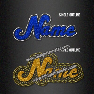 Name Custom Iron on Rhinestone Transfers