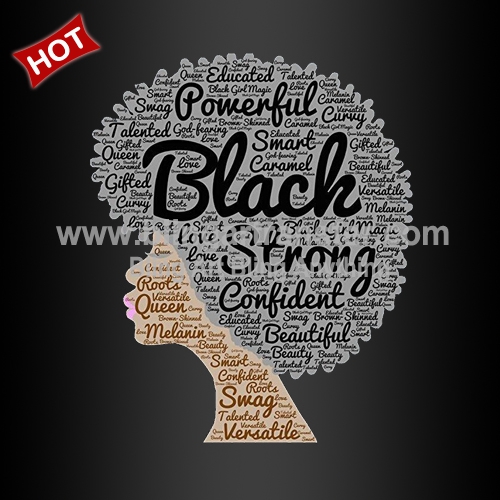Black Woman Iron on Afro Girl Heat Printed Vinyl Transfer for Shirts ...