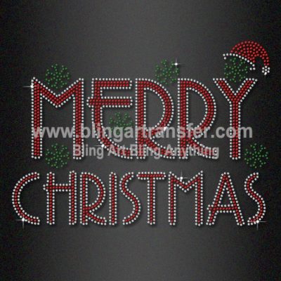 Merry Christmas Rhinestone Transfers